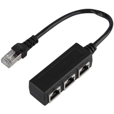 Câble De Rallonge Ethernet RJ45 1 Mâle À 3 Femelles Adaptateur Réseau LAN 8 Pouces (1/4)
