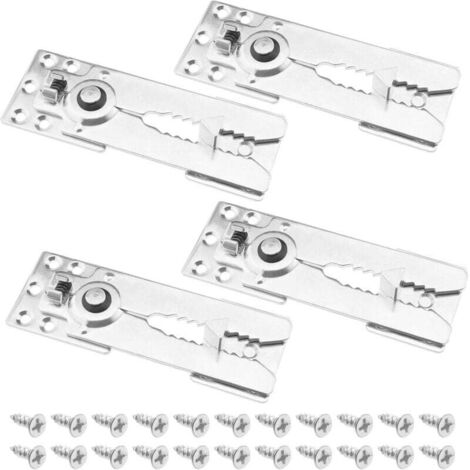 Connecteurs de Canapé Métalliques à Pression 4 Pièces 155x55mm Argent Accessoires Meubles Maison Jardin