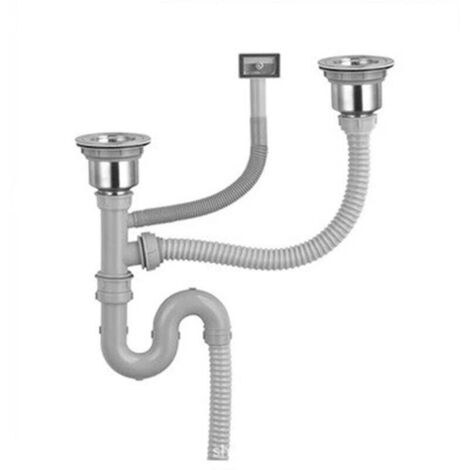 Vidage Complet Évier Double Inox Anti-Odeur Anti-Colmatage Diamètre Vidange 110mm