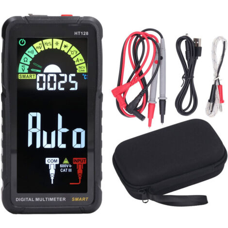 Multimètre Numérique Automatique LCD Couleur Portable Anti Brûlure Mesure Tension Courant Multifonction (1/4)