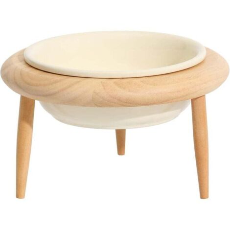 Gamelle Céramique Réglable Surélevée Inclinée pour Chat Nourriture 300 ml (1/4)