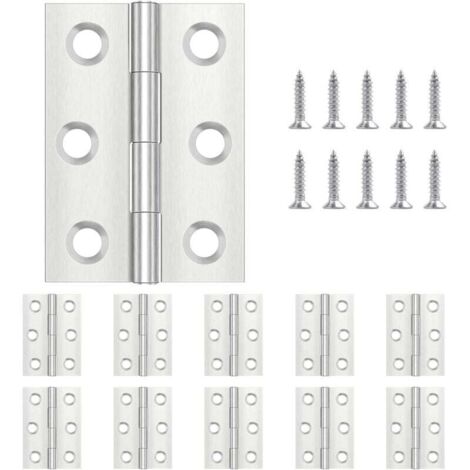 Lot de 20 Charnières Piano Acier Inoxydable 44 x 31 mm Pour Portes Fenêtres Armoires Avec Vis