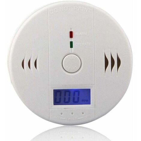 Détecteur de Monoxyde de Carbone avec Affichage LED Capteur Électronique Alarme (1/2)