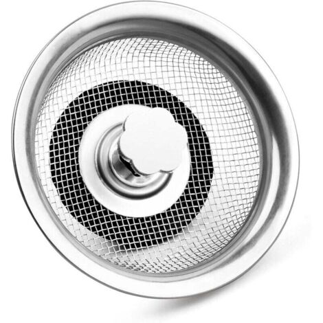 2 Pièces Bouchon Crépine Évier Inoxydable Filtre Panier Bonde Grille Pour Cuisine Salle De Bain 84MM