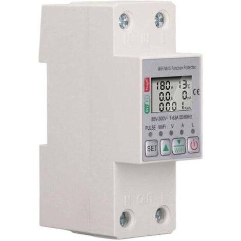 Interrupteur Intelligent WiFi Mesure Énergie Disjoncteur Protecteur Multifonction AC85-300V 63A (1/4)