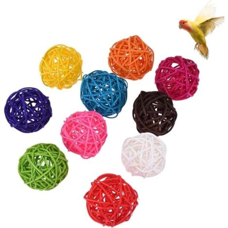 10 Boules Rotin Naturel Jouets à Mâcher Rongeurs Oiseaux Perruches Lapins Cochons d'Inde Hamsters 5cm (1/4)