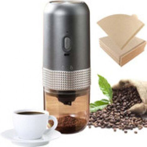 Moulin À Café Électrique Compact Portable Avec 100 Filtres Silo 25G Tasse 200ML Maison Bureau Voyage (1/4)