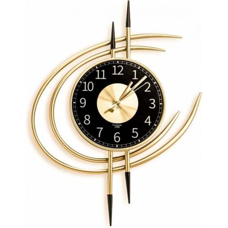 Horloge Murale Moderne Dorée 54cm Silencieuse Design Métal Décor Salon (1/4)