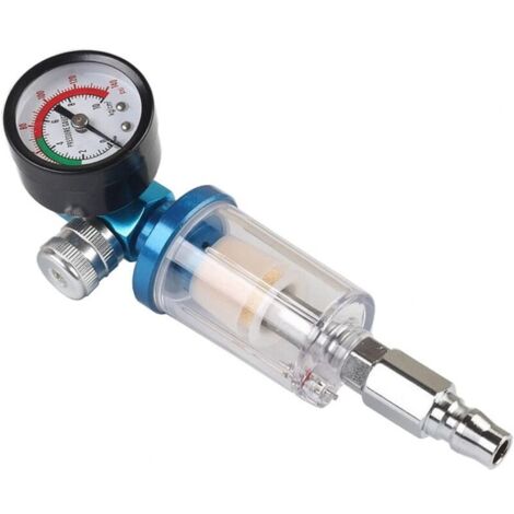 Pistolet à Peinture Pneumatique avec Filtre à Eau 1/4" Séparateur d'Humidité et Jauge de Régulation (1/4)