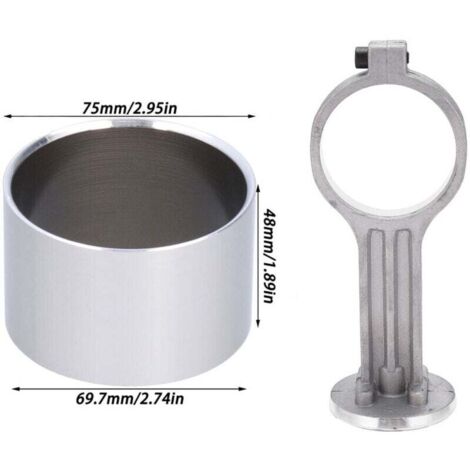 Cylindre Compresseur Air Sans Huile 1100W Silencieux avec Robinet Tournant Sphérique et Bague Intérieure 62mm