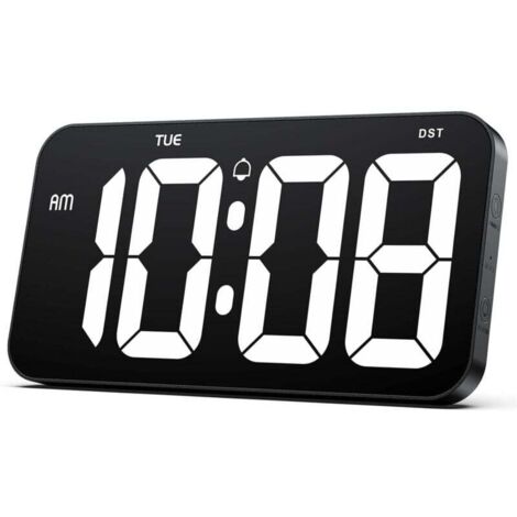 Grande Horloge Murale Numérique Chiffres 10 2 cm Heure Automatique Semaine 12 24h Sans Pile (1/4)