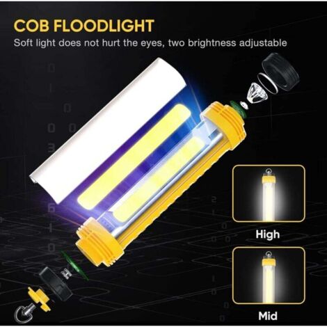 Lampe LED Camping Pliable Magnétique 6 Modes - Lampe De Travail Portable Rechargeable
