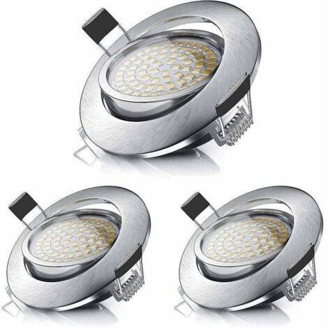 Spot LED Encastrable 5W Équivalent 50W Blanc Chaud 3000K 470LM Orientable IP44 Salle de Bain Salon Couloir 3 Pièces Classe A