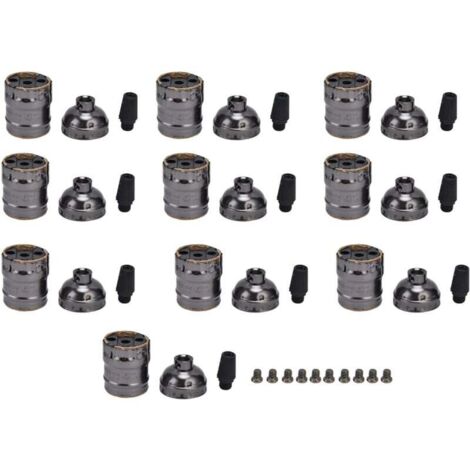 Support Lampe Rétro 10 Pièces Douille Plafond Aluminium Durable Élégante Ampoule E26 E27 (1/4)