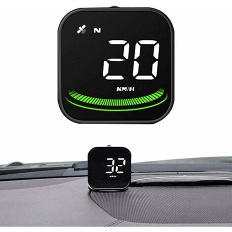 Compteur de vitesse numérique - Tableau de bord numérique intelligent universel pour voiture - Compteur de vitesse G4 avec interface GPS et fonction d'alarme d'avertissement (Noir, 52x52x1)