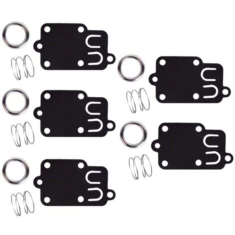 Kit de joint de diaphragme de carburateur en 5 pièces pour moteurs Briggs & Stratton de 2 à 5 CV : 270026, 272538, 272538S, 272637, 4157, 4168, 5021, 5021K, 690766, 221377 et capuchons de ressort. (1/4)