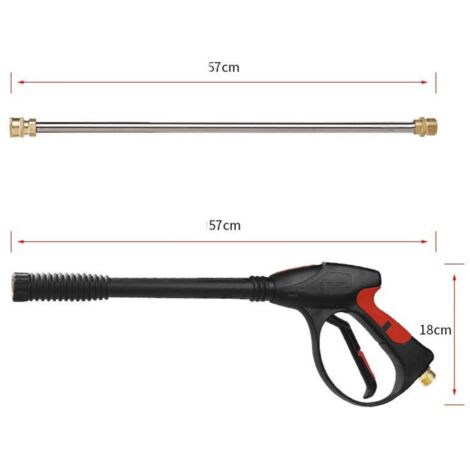 Mecafer Pistolet lance de lavage 275bar max entrée M22 M avec