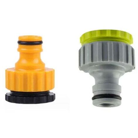 Raccord Robinet Jardin 2-en-1 Pack de 2 Connecteur 1/2" et 3/4" pour Irrigation Tuyau Arrosage (1/4)