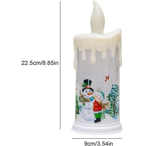 Bougeoirs De Noël Martha Stewart - Père Noël Et Bonhomme De Neige - 21,5 Cm - Neuf