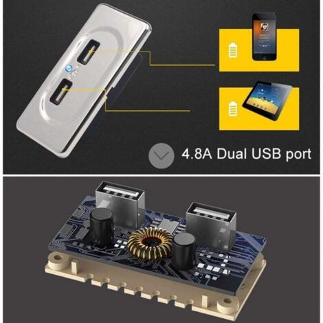 Chargeur USB 55W RV Camping-Car 12V/24V - PD Type C 36W + QC3.0 18W, Prise Encastrable Étanché Avec Interrupteur