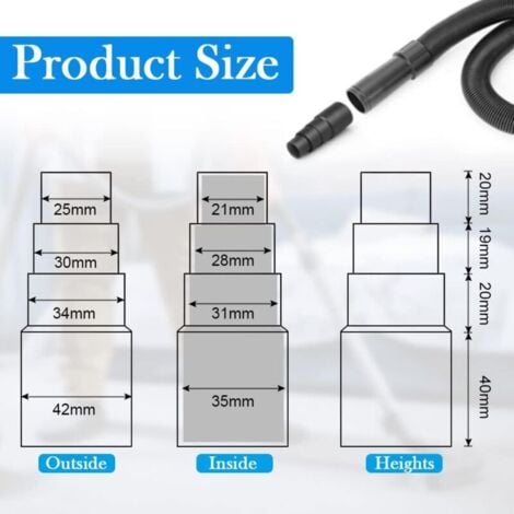 Adaptateur - Réducteur Pour Aspiration De Poussière -Compatible Avec