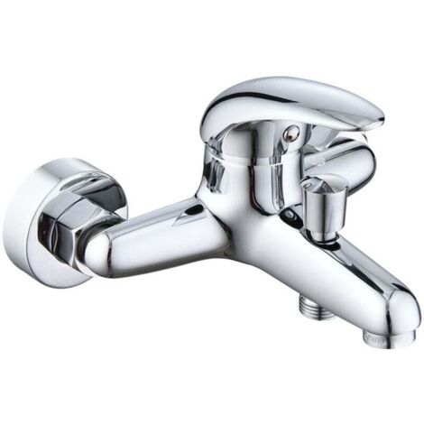 Mitigeur de Baignoire Monocommande Finition Chromé Robinet de Baignoire Étanche (1/2)