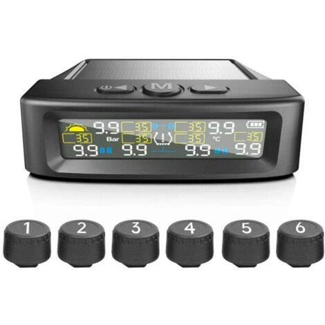 Système De Surveillance Pression Pneus 6 Roues 9.9 Bar 144 PSI Charge Solaire USB Camions Caravanes Bus (1/4)