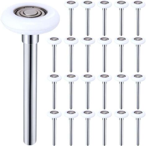 Lot De 24 Rouleaux Porte Garage Nylon Blanc 5,1 Cm Tige 11,9 Cm Silencieux Haute Charge 6200ZZ Double Joints (1/4)