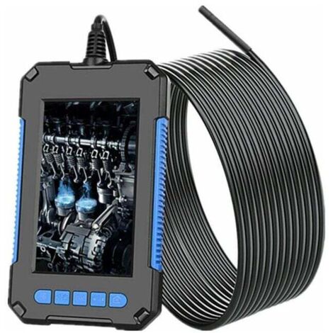 Caméra Serpent Industrielle HD 1080p Écran 4.3 Pouces Étanche 5.5mm 6 LED Câble Semi-Rigide Bleu (1/4)