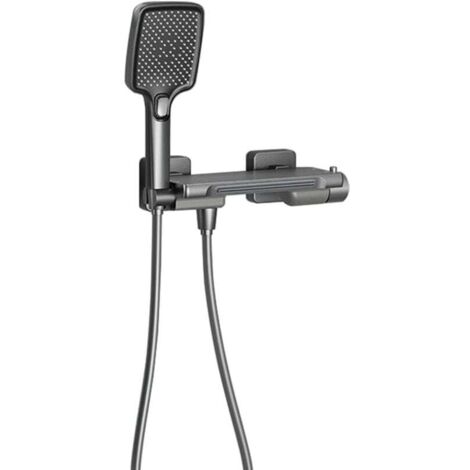 Mitigeur Baignoire Cascade Robinet Mural Douche Laiton Gris (1/4)