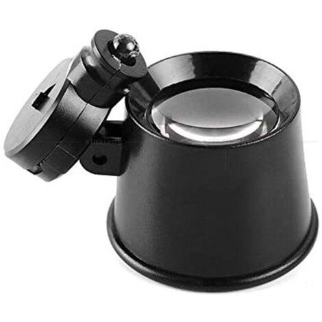 Loupe oculaire 10X avec lumière LED, support de boucle oculaire, loupe oculaire portable éclairée par LED (10X) (1/4)
