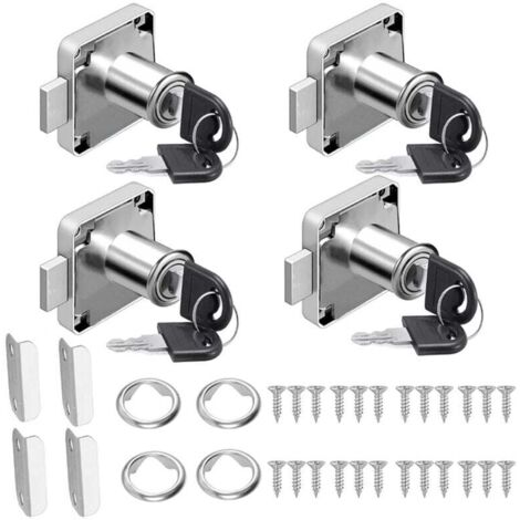 Möbelschloss-Hardware, Nockenschloss, Briefkastenschloss, Schrankschloss, Sicherheitsschrankschloss mit unterschiedlichem Schlüssel für Möbel, Schrank, Briefkasten, Schublade, Schreibtisch (Silber)