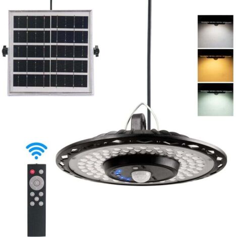 180 LEDs Solar Pendelleuchte Wand Garage Licht Bewegungsmelder Outdoor Wasserdicht Hängeleuchten mit Fernbedienung, 1 STÜCK (1/4)