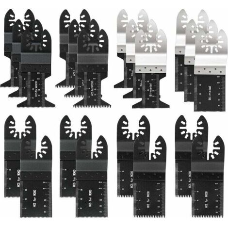 20 hojas de sierra oscilantes profesionales para madera y metal, multiherramienta universal de liberación rápida para Fein Multimaster, Ryobi, Milwaukee, Bosch, Dremel, Dewalt y Rockwell