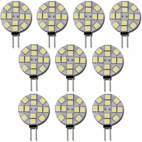 10er-Pack G4-LED-Lampen, DC 12 V, nicht dimmbar, Weiß 6000 K, Ersatz für 20-W-Halogenlampen für Küche, Wohnmobil, Wohnwagen, Boot, GROSS (1/4)