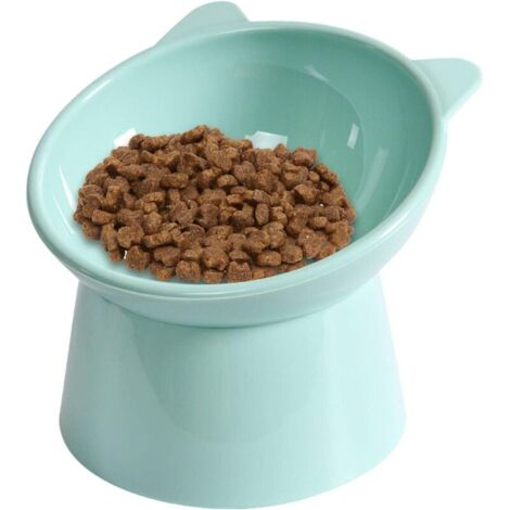 Erhöhter und geneigter Katzennapf, erhöhter geneigter Katzennapf, erhöhter Katzennapf gegen Erbrechen, erhöhter Katzennapf für Futter/Wasser, Katzen- und Hundefutternapf, Kätzchennapf (1/4)