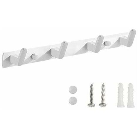 Wandgarderobe, Badezimmer-Wandgarderobe, Wandgarderobe, Handtuchhalter, Kleiderhaken mit 4 Haken, für Badezimmer, Schlafzimmer, Küche, Eingangsbereich (Weiß) (1/4)