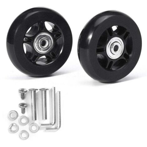 Ein Paar universelle Kofferrollen, Ersatz, langlebiges Gummi, geräuschlos, multidirektional, Ersatz-Reparaturrollen für Koffer und Gepäck, 70 mm x 19 mm, 2 Stück (1/4)