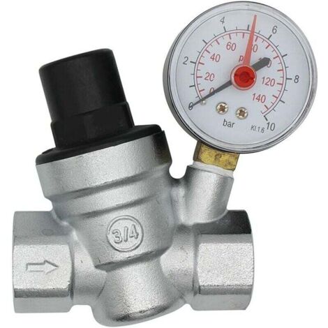 DN20 Wasserdruckminderer 3/4 Zoll Wasserdruckregler mit Manometer (1/4)