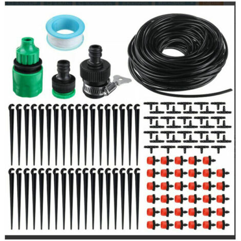 30 m verstellbares Tropfbewässerungssystem-Set, verstellbarer Tropfbewässerungsstrahler, geeignet für Garten-DIY-Gewächshaus (1/4)