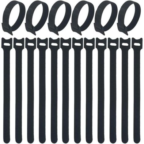 Kabelbinder, 100 Stück Kabelbinder Kabelaufbewahrungsband Selbsthaftende Kabelbinder Wiederverwendbare verstellbare Kabelbinder Größe 12 mm x 20 mm Kabelbänder (1/4)