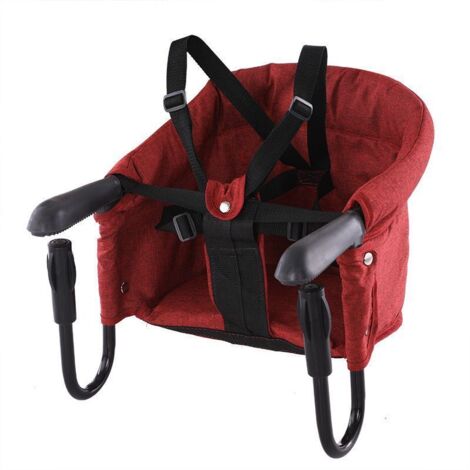 Babytisch und -stuhl, faltbar, 33x22,8x30cm, mit Anti-Rutsch-Clip, Tragkraft 18KG, rot (1/4)