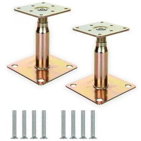 Satz mit 2 verzinkten Pfostenhalterungen, verstellbar, 100–150 mm, robuste Dachstütze für -Konstruktionen (1/4)