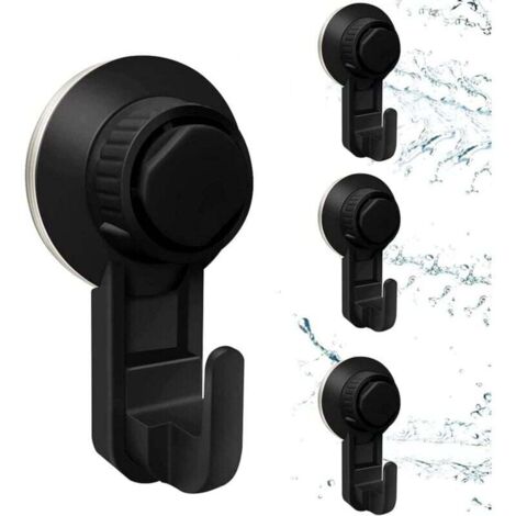 Badezimmerhaken mit Vakuum-Saugnapf, Wand-Saughaken, selbstklebende Wandhaken ohne Bohren, Badezimmer-Saug-Wandhaken, Saughaken für Küche, Büro, Schrank – (4 Stück) (1/4)