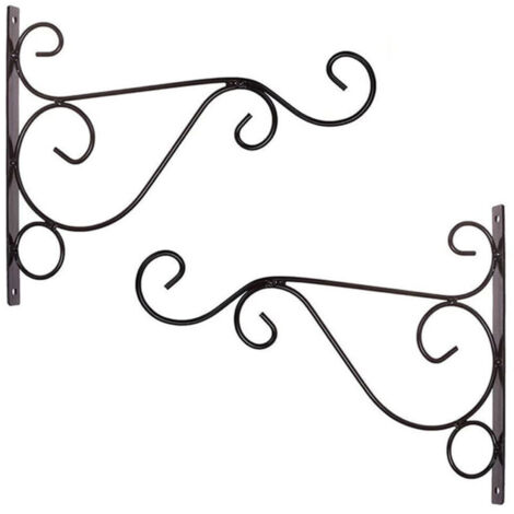 PCS Hängehaken Schmiedeeisen Pflanzenhalter Wandmontage mit Schrauben Wand Pflanzenhänger Hängepflanzenhaken 3121cm Retro für Garten Balkon Laterne Pflanzen Dekor (ohne Hängekorb) - Schwarz ST (1/4)