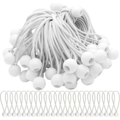 50 Stück elastische Spanngummis mit Kugeln, elastische Spanngummis, elastische Bälle für Festzelte, Zelte, Banner und Planen, (1/4)