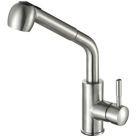 Küchenarmatur aus gebürstetem Nickel – Ausziehbarer Rohrauslauf, Küchenarmatur aus gebürstetem Nickel – Ausziehbarer Rohrauslauf (1/4)