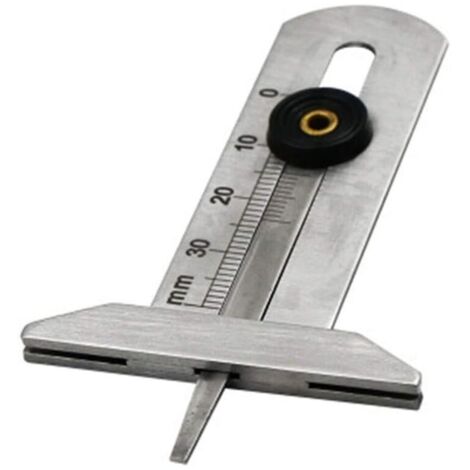 Reifenverschleißmesser, Reifentiefenmesser aus Edelstahl, Sicherheitsreifenlineal, Reifenmesser 0-30 mm für Automotorräder (1/4)