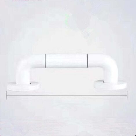 40 cm weißer Haltegriff für die Toilette, Haltegriffe für das Badezimmer mit Rutschfestem Edelstahlgriff, Haltegriff für die Dusche mit hellen Kreisen – mit Abdeckflansch (1/4)