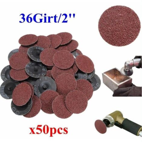 50Pcs 36 Grit 2' Roll Lock Schleifscheiben Typ R Roloc Geeignet für Schleif (1/4)